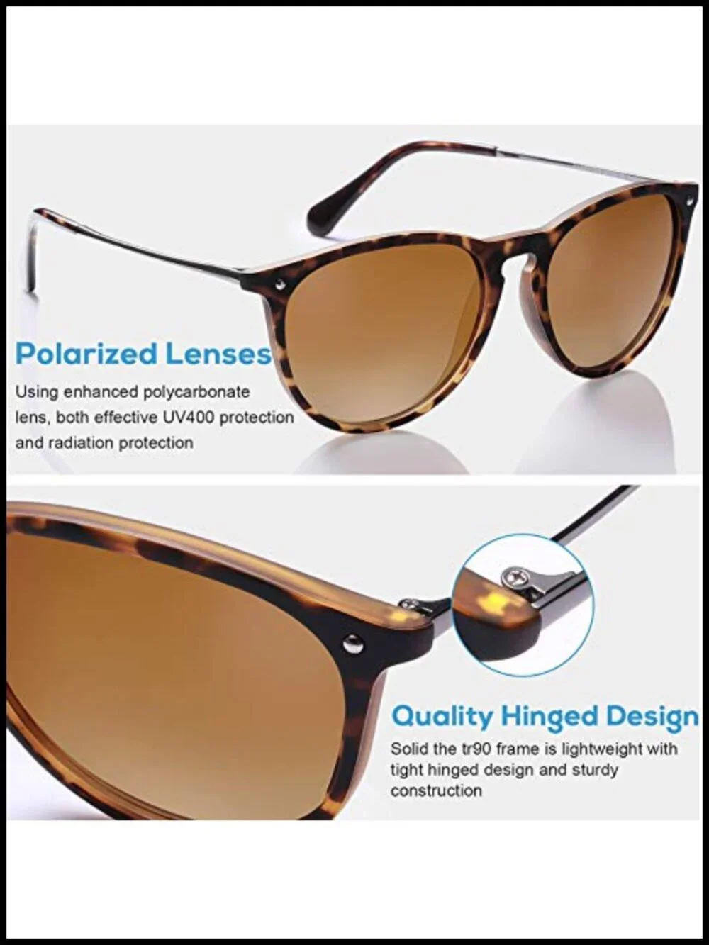 Classic Polarized Sunglasses UV Protection Retro Designer Style